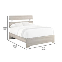 Cuzzy Twin Platform Bed with Panel Headboard, Low Profile White Wood - BM338398