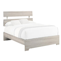 Cuzzy Twin Platform Bed with Panel Headboard, Low Profile White Wood - BM338398