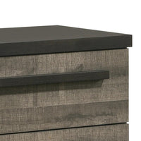 Ruthe Nightstand with 2 Drawers, Wide Top, Ebony Black, Gray Wood - BM338405
