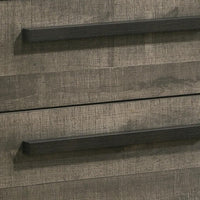 Ruthe Nightstand with 2 Drawers, Wide Top, Ebony Black, Gray Wood - BM338405