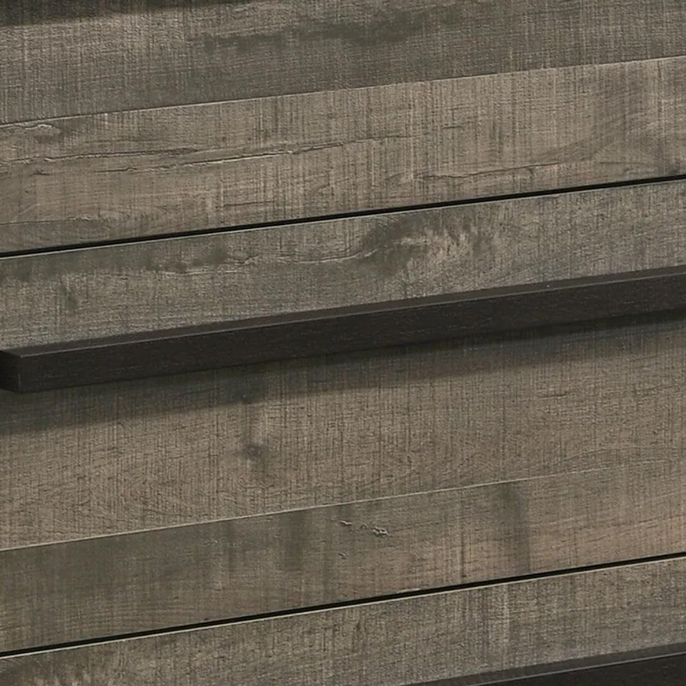 Ruthe Tall Dresser Chest with 4 Drawers, Ebony Black, Gray Wood - BM338406