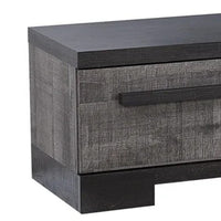 Ruthe TV Stand Media Console with 2 Drawers, Shelves, Black Gray Wood -BM338407