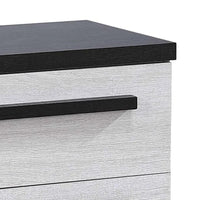 Ruthe Nightstand with 2 Drawers, Wide Top, Ebony Black, White Wood - BM338411