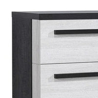 Ruthe Tall Dresser Chest with 4 Drawers, Ebony Black, White Wood - BM338412