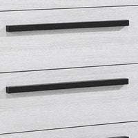 Ruthe Tall Dresser Chest with 4 Drawers, Ebony Black, White Wood - BM338412
