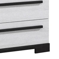 Ruthe Tall Dresser Chest with 4 Drawers, Ebony Black, White Wood - BM338412