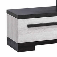 Ruthe TV Stand Media Cabinet with 2 Drawers, Shelves, Black and White Wood -BM338413