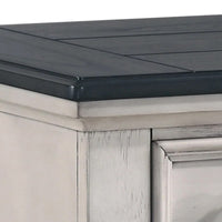 Sawz Nightstand with 3 Drawers, Charcoal Plank Top, Light Gray Wood - BM338418