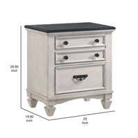 Sawz Nightstand with 3 Drawers, Charcoal Plank Top, Light Gray Wood - BM338418