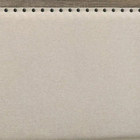 Shannon Full Panel Bed with Nailhead Trim, Ivory Fabric, Gray Wood - BM338419