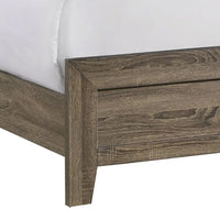 Shannon Full Panel Bed with Nailhead Trim, Ivory Fabric, Gray Wood - BM338419