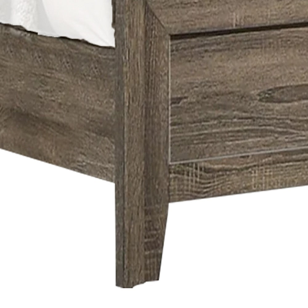 Shannon Twin Panel Bed with Nailhead Trim, Ivory Fabric, Gray Wood - BM338422