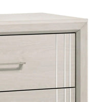 Charie Tall Dresser Chest with 4 Drawers, Tapered Feet, White Wood - BM338425