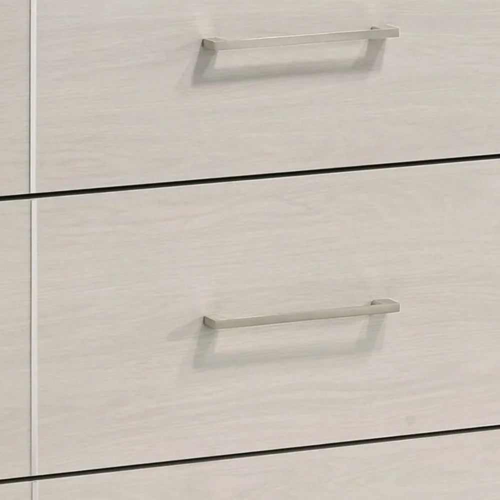 Charie Tall Dresser Chest with 4 Drawers, Tapered Feet, White Wood - BM338425