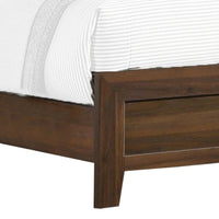 Shannon Full Bed with Nailhead Trim, Ivory Fabric on Cherry Brown Wood - BM338429