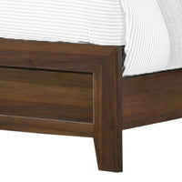 Shannon King Bed with Nailhead Trim, Ivory Fabric on, Cherry Brown Wood - BM338430