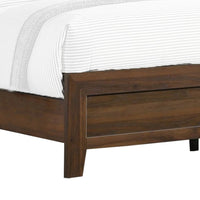 Shannon Queen Bed with Nailhead Trim, Ivory Fabric on Cherry Brown Wood - BM338431