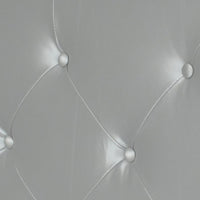 Ancy Queen Panel Bed, Built-In Lights, Tufted Fabric, Black Gray Wood - BM338433