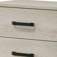 Meni Nightstand, 2 Drawers, Black Metal Handles, Scandinavian White - BM338435