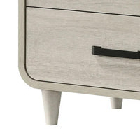 Meni Nightstand, 2 Drawers, Black Metal Handles, Scandinavian White - BM338435