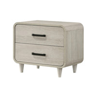 Meni Nightstand, 2 Drawers, Black Metal Handles, Scandinavian White - BM338435