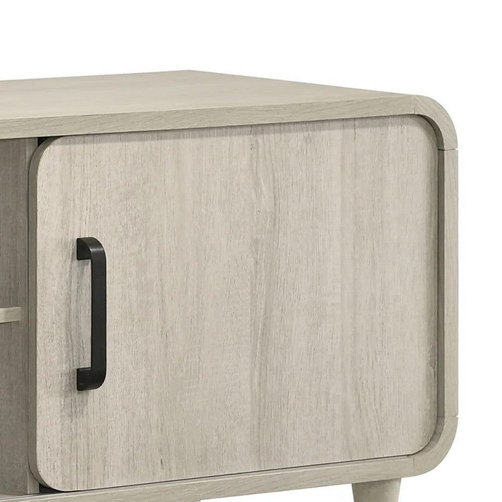 Meni TV Media Entertainment Stand, Shelves, 71 Inch Scandinavian White -BM338437