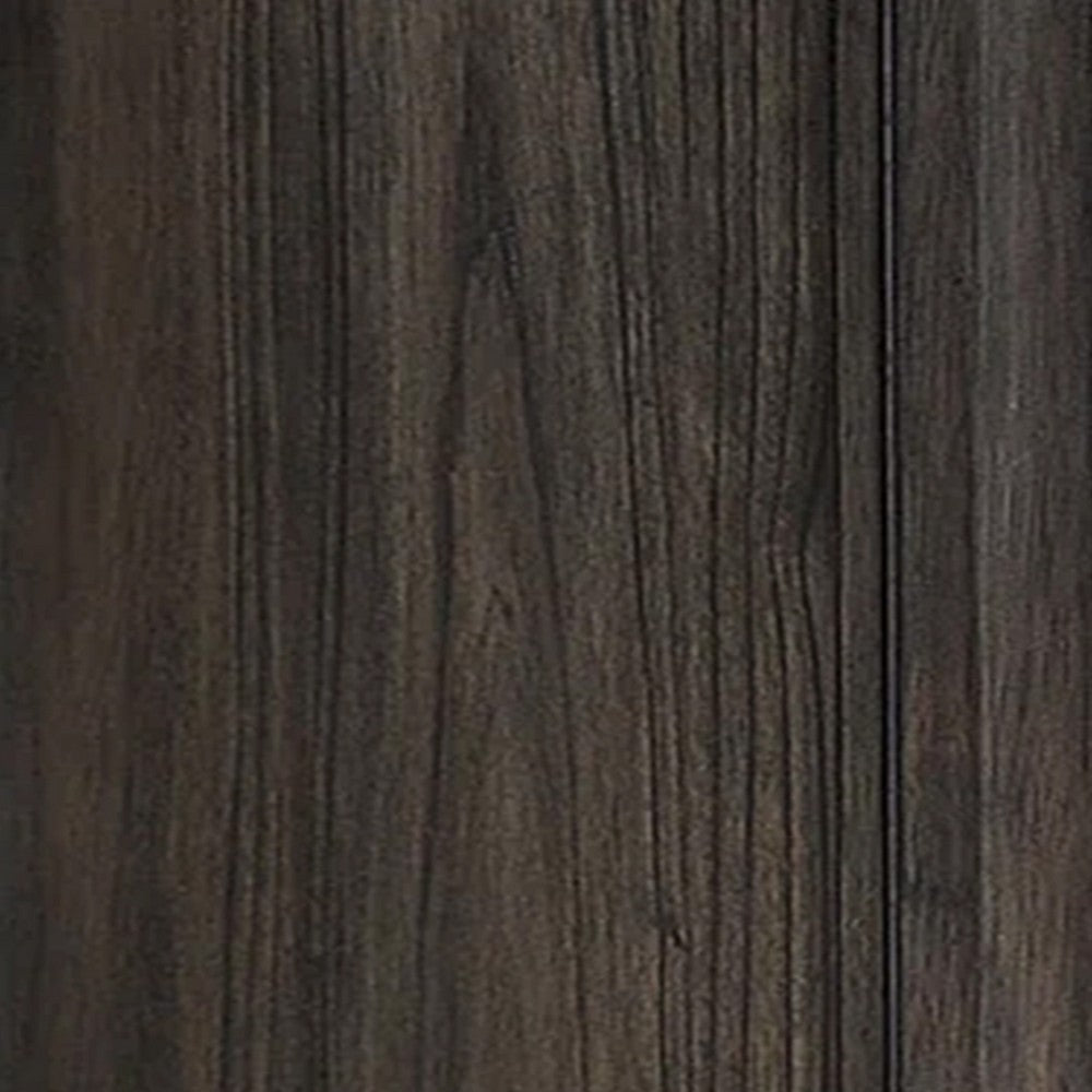 Jeni Nightstand, 3 Drawers, Chrome Metal Handles, Rustic Dark Gray - BM338440