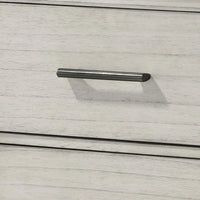 Jeni Nightstand, 2 Drawers, Chrome Handles, Rustic White Mist - BM338443