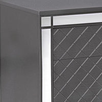 Reff Nightstand, 2 French Dovetail Drawers, Crystal Knobs, Gray - BM338454