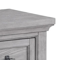 Bix Nightstand, 2 Dovetail Drawers, Bronze Handles, Light Gray - BM338457