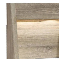 Tily Nightstand w Wall Panel, 2 Drawers, White Faux Stone Top, Brown - BM338462