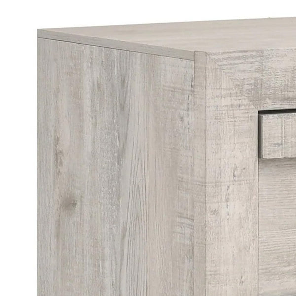 Velz Nightstand, 2 Drawers, Metal Finger Pull Handles, Weathered Beige - BM338472