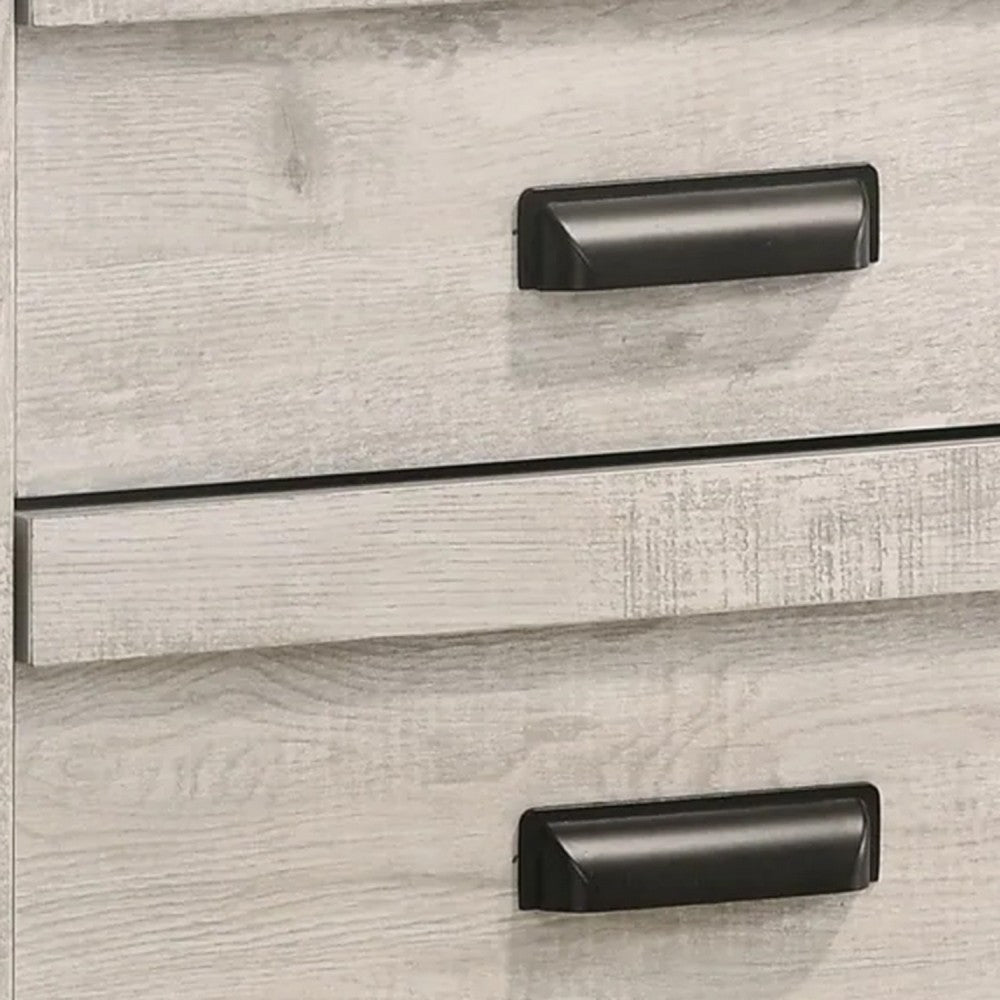 Velz Nightstand, 2 Drawers, Metal Finger Pull Handles, Weathered Beige - BM338472