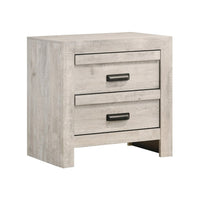 Velz Nightstand, 2 Drawers, Metal Finger Pull Handles, Weathered Beige - BM338472