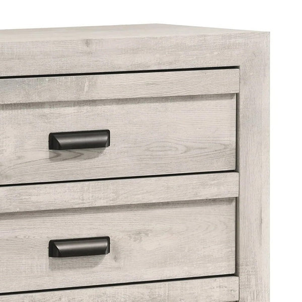 Velz Tall Dresser Chest, 5 Drawers, Finger Pull Handles, Weathered Beige - BM338473