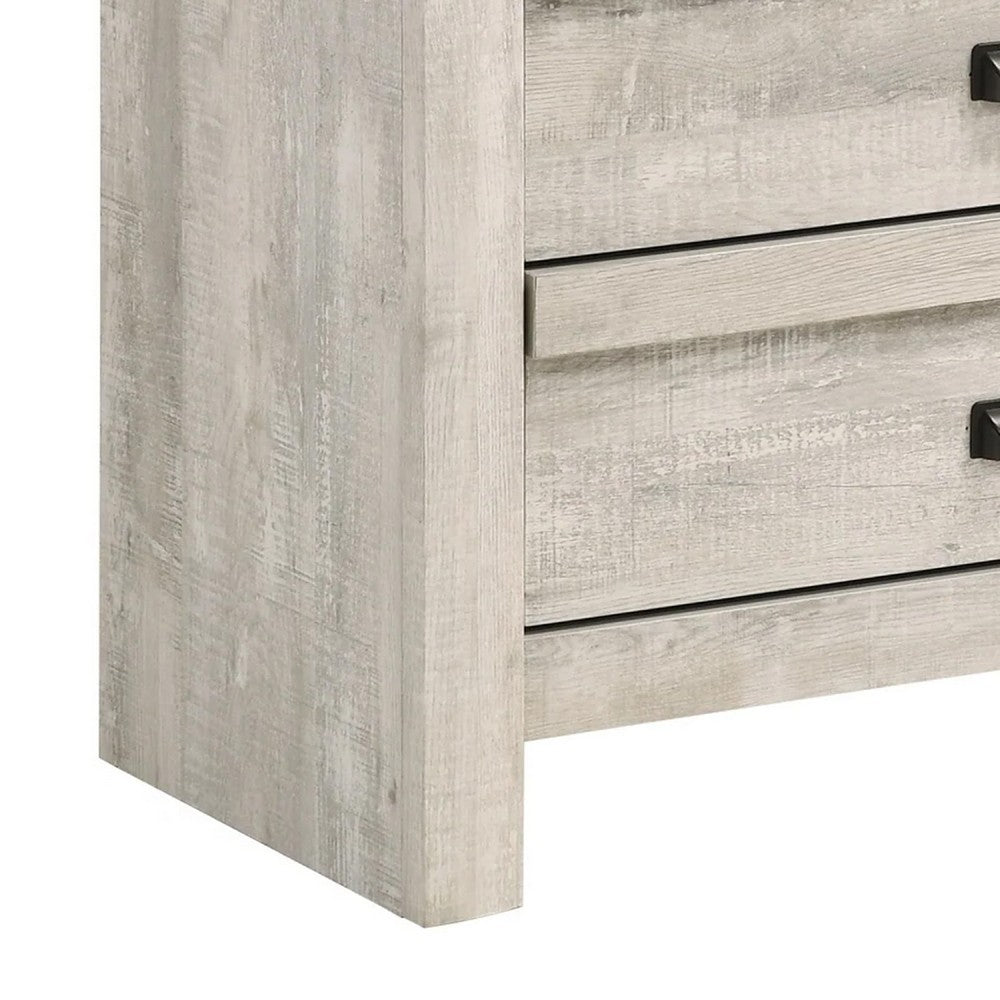 Velz Tall Dresser Chest, 5 Drawers, Finger Pull Handles, Weathered Beige - BM338473