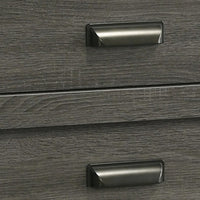 Velz Nightstand, 2 Drawers, Metal Finger Pull Handles, Dark Gray Wood - BM338480