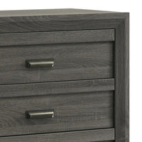Velz Tall Dresser Chest, 5 Drawers, Finger Pull Handles, Dark Gray Wood - BM338481