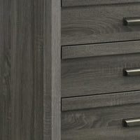Velz Tall Dresser Chest, 5 Drawers, Finger Pull Handles, Dark Gray Wood - BM338481