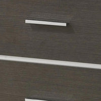 Hez Nightstand, 2 Drawers, Silver Trim, Modern Dark Brown Finish - BM338488