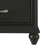 Lexi Nightstand, 2 Drawers, Silver Handles and Knobs, Black Veneer - BM338495