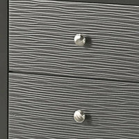 Deny Nightstand, 2 Drawers, Silver Round Knobs, Metallic Gray Wood - BM338506