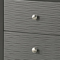 Deny Nightstand, 2 Drawers, Silver Round Knobs, Metallic Gray Wood - BM338506