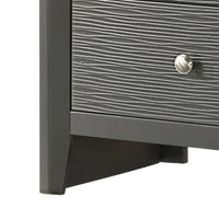 Deny Nightstand, 2 Drawers, Silver Round Knobs, Metallic Gray Wood - BM338506