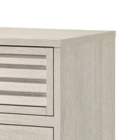 Sary Nightstand, 2 Drawers, Black Finger Handles, Off White Wood - BM338513