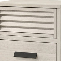 Sary Nightstand, 2 Drawers, Black Finger Handles, Off White Wood - BM338513
