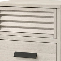 Sary Nightstand, 2 Drawers, Black Finger Handles, Off White Wood - BM338513