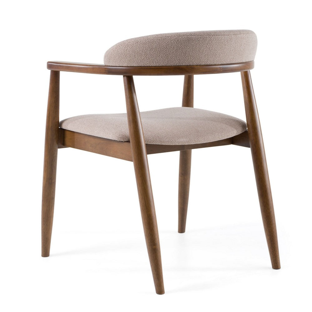 Cid Coha Dining Chair, Soft Tan Fabric, Brown Solid Wood Frame - BM338517