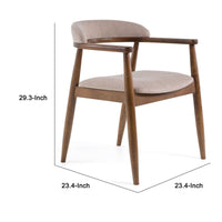 Cid Coha Dining Chair, Soft Tan Fabric, Brown Solid Wood Frame - BM338517