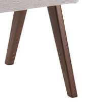 Cid Jose Dining Chair Set of 2, Beige Polyester, Walnut Brown Wood - BM338521